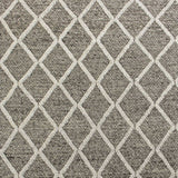 5'x7' Dark Grey Hand Woven Diamond Pattern Indoor Area Rug