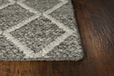 5'x7' Dark Grey Hand Woven Diamond Pattern Indoor Area Rug