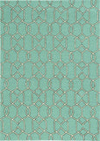 7'x10' Spa Green Hand Hooked UV Treated Trellis Indoor Outdoor Area Rug