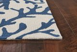 7' x 9' Polyester Ivory or Blue Area Rug