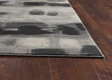 8'x11' Shades of Grey Machine Woven Abstract Brushstroke Indoor Area Rug