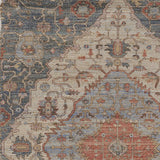 7'x12' Blue Red Hand Woven Traditional Medallion Indoor Area Rug