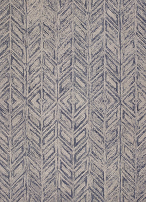 8'x10' Blue Hand Tufted Herringbone Indoor Area Rug