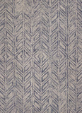 8'x10' Blue Hand Tufted Herringbone Indoor Area Rug