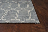 8'x10' Slate Blue Hand Tufted Geometric Indoor Area Rug