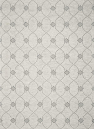 8'x10' Ivory Hand Tufted Ogee Indoor Area Rug