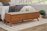 Alpine Furniture Flynn Bench, Acorn 966-12 Acorn Mahogany Solids & Okoume Veneer 59 x 15 x 18.5