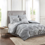 Madison Park Malia Shabby Chic 100% Cotton 6 Pcs Comforter Set W/ Over All Embroidery MP10-6861