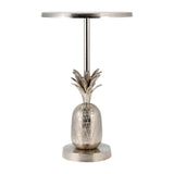 Sagebrook Home Contemporary Metal, 15"d/24"h, Silver Pineapple Side Table, Kd 17707-01 Silver Aluminum