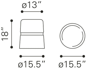 Zuo Modern Density Iron Modern Commercial Grade Side Table Black, Gold Iron