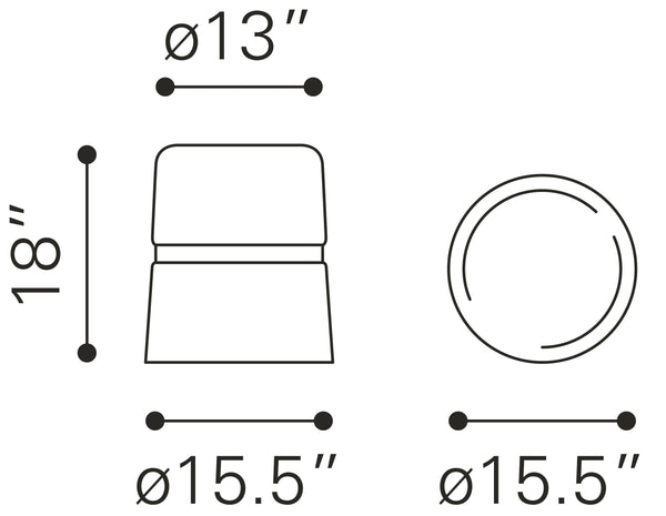 Zuo Modern Density Iron Modern Commercial Grade Side Table Black, Gold Iron