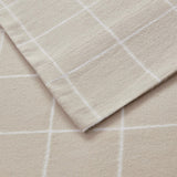 Oversized Flannel Casual 100% Cotton Flannel Oversized Sheet Set in Beige Windowpane