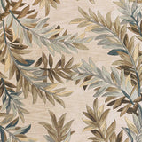 5'x8' Ivory Hand Tufted Pinnate Fronds Indoor Area Rug