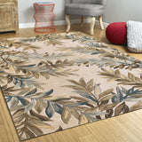 5'x8' Ivory Hand Tufted Pinnate Fronds Indoor Area Rug