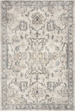 8'x10' Ivory Machine Woven Distressed Floral Traditional Indoor Area Rug