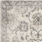 8'x10' Ivory Machine Woven Distressed Floral Traditional Indoor Area Rug