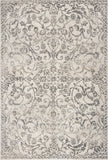 Ivory Machine Woven Distressed Floral Vines Indoor Area Rug