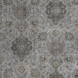 8'x11' Silver Machine Woven Traditional Floral Indoor Area Rug