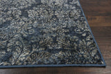 8'x11' Slate Blue Machine Woven Damask Indoor Area Rug