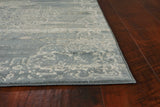 8'x11' Slate Blue Machine Woven Distressed Traditional Indoor Area Rug