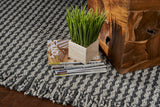 8'x10' Grey Hand Woven Houndstooth Indoor Area Rug