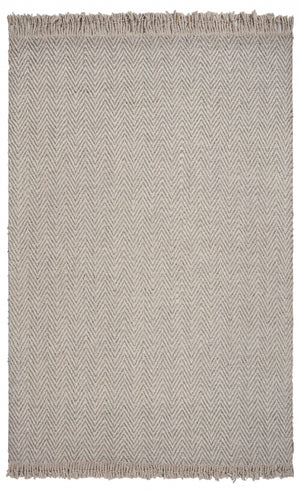 8'x10' Oatmeal Beige Hand Woven Herringbone Indoor Area Rug