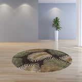 7' Round Wool Espresso Area Rug