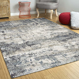 7' x 10' Polyester Ivoryor Teal Area Rug