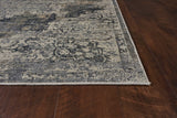 8'x11' Ivory Machine Woven Distressed Diamond Floral Medallion Indoor Area Rug