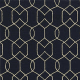 8'x11' Navy Blue Hand Hooked UV Treated Trellis Indoor Outdoor Area Rug