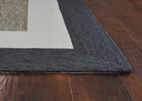 8' x 11' UV treated Polypropylene Charcoal Area Rug