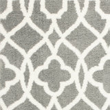 8'x11' Grey Ivory Machine Woven Ogee Indoor Shag Area Rug