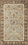 8'x11' Grey Mocha Hand Tufted Traditional Floral Indoor Area Rug