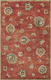 8'x11' Sienna Orange Hand Tufted Allover Traditional Floral Indoor Area Rug