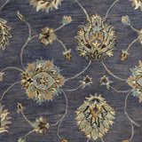 8'x11' Midnight Blue Hand Tufted Traditional Floral Indoor Area Rug