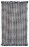 9'x12' Grey Hand Woven Houndstooth With Braided Fringe Indoor Area Rug