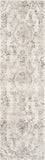 9'x13' Grey Machine Woven Distressed Floral Traditional Indoor Area Rug