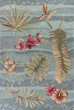 8'x11' Seafoam Green Machine Woven Tropical Plants Indoor Area Rug