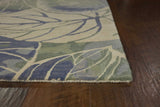 7' x 9' Wool Blue or Green Area Rug