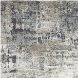 8 x 13 Ivory and Multi Gray Area Rug