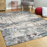 8 x 13 Ivory and Multi Gray Area Rug