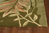 HomeRoots 9'X12' Blue Green Hand Tufted Tropical Plant Indoor Area Rug 350439-HOMEROOTS 350439