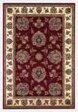 Red Ivory Machine Woven Floral Traditional Indoor Area Rug
