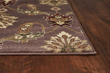 10'x13' Plum Machine Woven Floral Traditional Indoor Area Rug