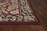 10'x13' Red Black Machine Woven Floral Traditional Indoor Area Rug