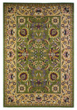Green Taupe Machine Woven Floral Traditional Indoor Area Rug