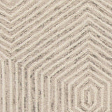 9'x12' Sand Beige Hand Tufted Diamond Pattern Indoor Area Rug