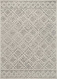 9'x12' Sand Beige Hand Tufted Diamond Pattern Indoor Area Rug