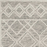 9'x12' Sand Beige Hand Tufted Diamond Pattern Indoor Area Rug