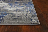 10'x13' Grey Machine Woven Abstract Watercolor Indoor Area Rug